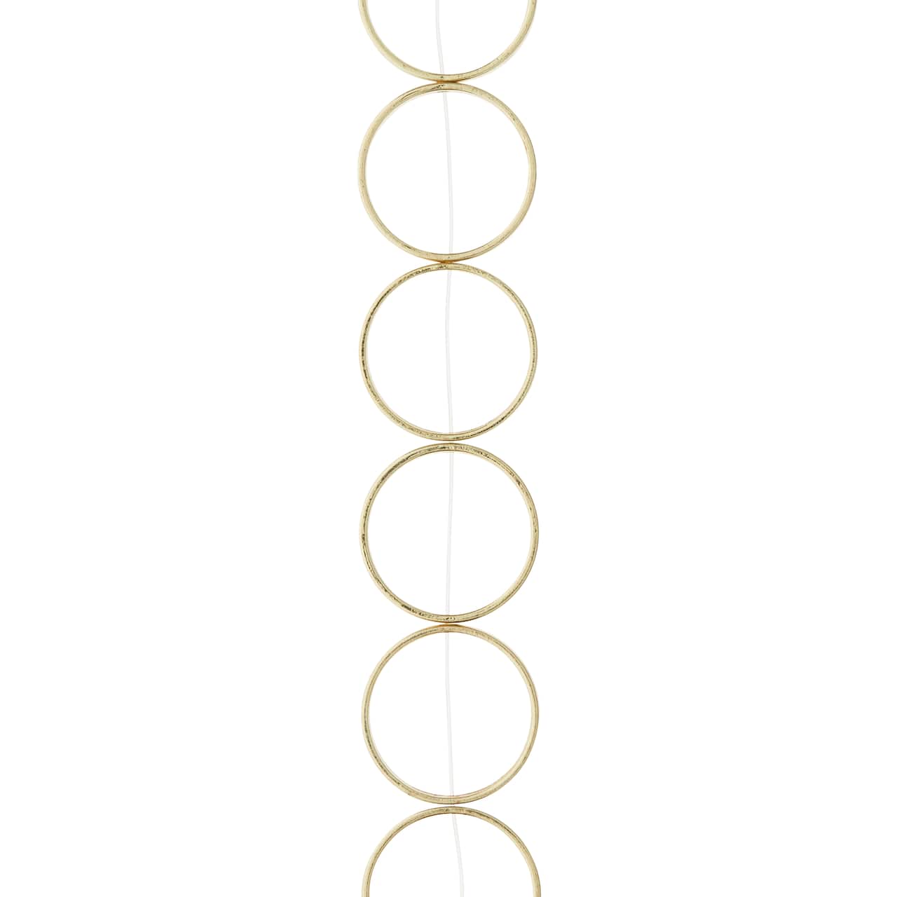 Gold Large Metal Loop Beads, 22mm by Bead Landing™